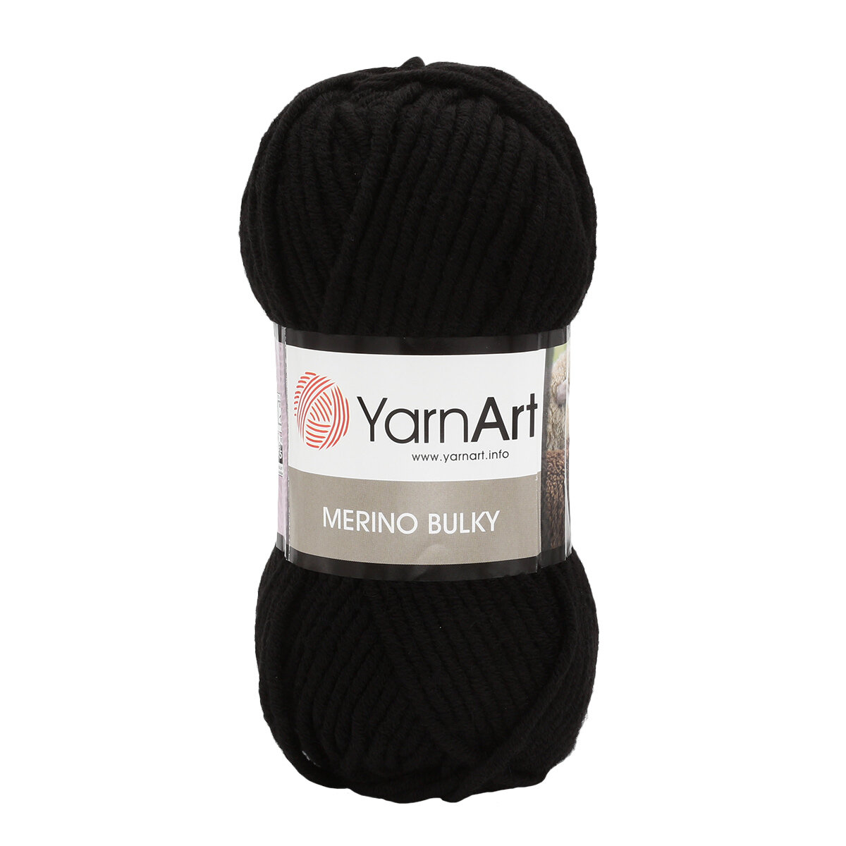 Пряжа для вязания YarnArt 'Merino Bulky' 100 г, 100 м (30% шерсть, 70% акрил) (585 черный), 5 мотков