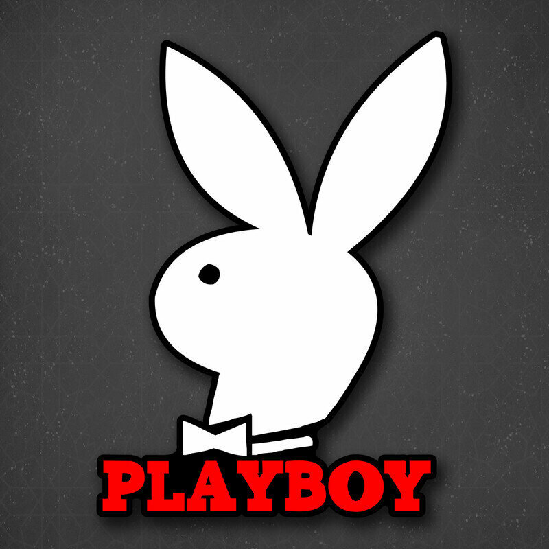 Наклейка на авто "Playboy заяц" 17x24 см