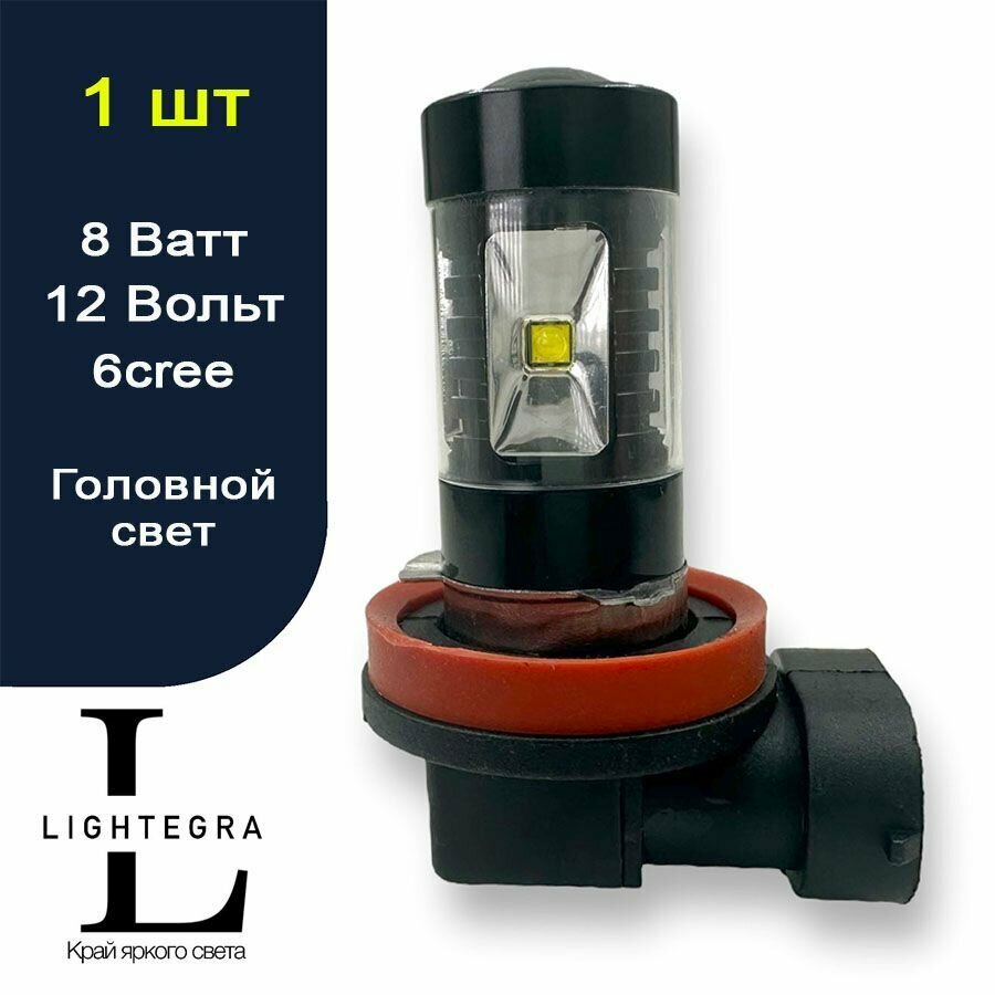 Светодиодная автомобильная лампа H11 - 6 CREE (1 лампа)