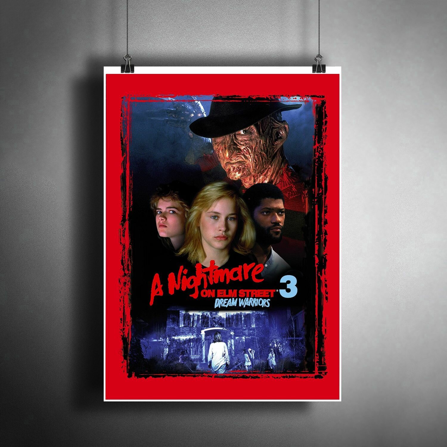 Постер плакат "Кошмар на улице Вязов. Фредди Крюгер. Хэллоуин" / Декор дома, офиса, комнаты, квартиры, детской A3 (297 x 420 мм)