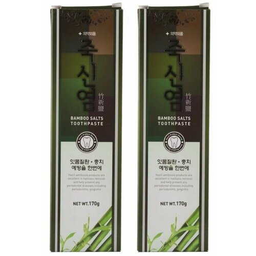 Зубная паста Hanil, Bamboo Salts Toothpaste, с бамбуковой солью, 170 мл, 2 уп