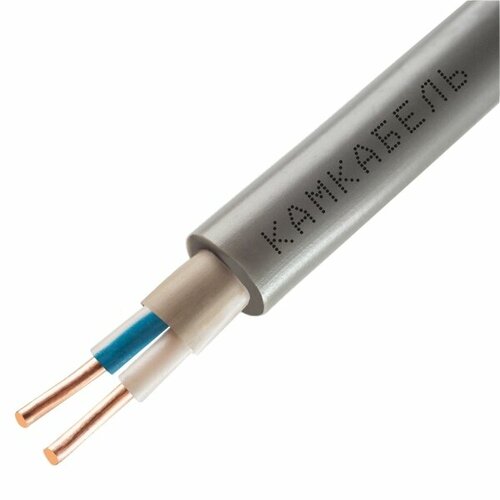 Кабель Камкабель NUM 2x1.5 мм 20 м ГОСТ цвет серый