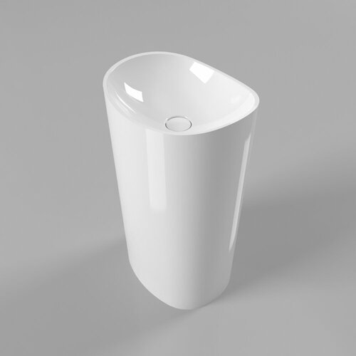 Раковина из искусственного камня Whitecross Stella 50 см 0707.050040.100 напольная, белая глянцевая