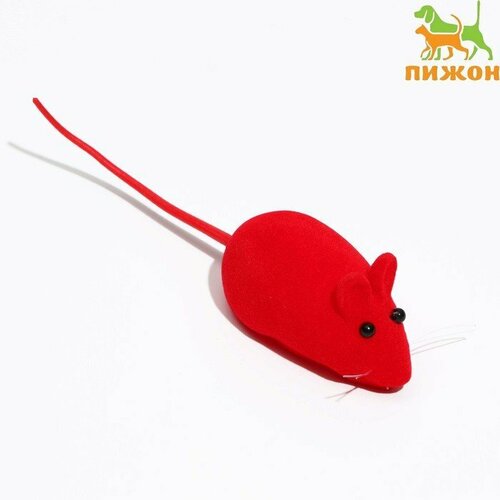 Мышь бархатная, 6 см, красная (комплект из 23 шт)