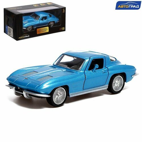 Машина металлическая CHEVROLET CORVETTE, 1:32, открываются двери, инерция, цвет голубой (комплект из 3 шт)