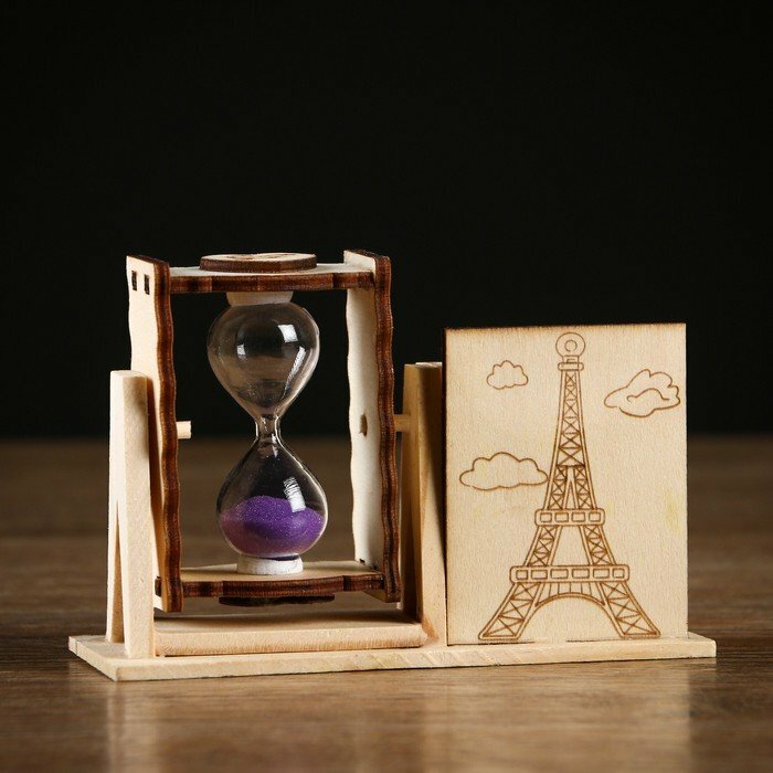 Песочные часы "Башня", сувенирные, с карандашницей, 10 х 13.5 см, микс (комплект из 5 шт)