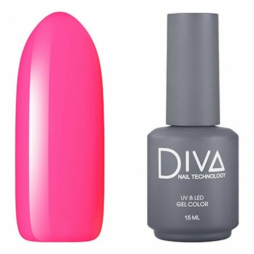 Гель-лак для ногтей Diva Nail Technology плотный, яркий, насыщенный, розовый, 15 мл