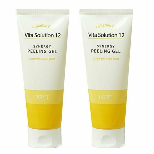 Пилинг-гель для лица Jigott, Vita Solution 12 Synergy Peeling Gel, 180 мл, 2 уп jigott пилинг гель для лица vita solution 12 synergy peeling gel 180 мл