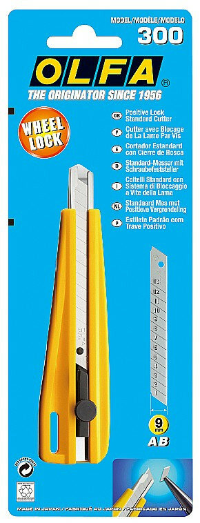 OLFA Нож OLFA с выдвижным лезвием с фиксатором, 9мм, ( OL-300 )