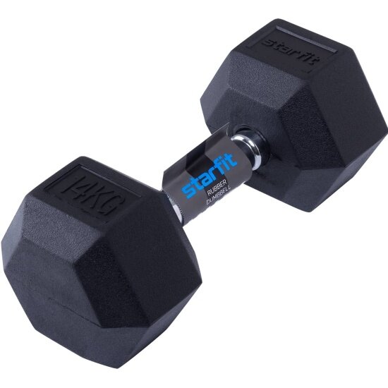 Гантель гексагональная Starfit DB-301 14 кг, обрезиненная, черный