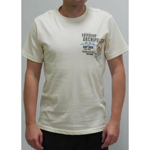 фото Футболка alfa collection, размер 48, бежевый