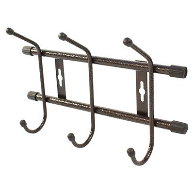 Вешалка для одежды Nika металлическая 3 крючка 28,4х18,8 см, настенное крепление, медный антик (ВН3/А)
