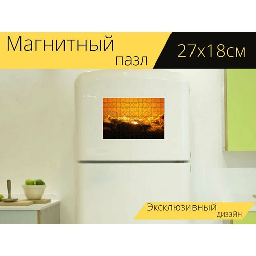 Магнитный пазл Восход солнца, заход солнца, облака на холодильник 27 x 18 см. магнитный пазл море заход солнца восход солнца на холодильник 27 x 18 см