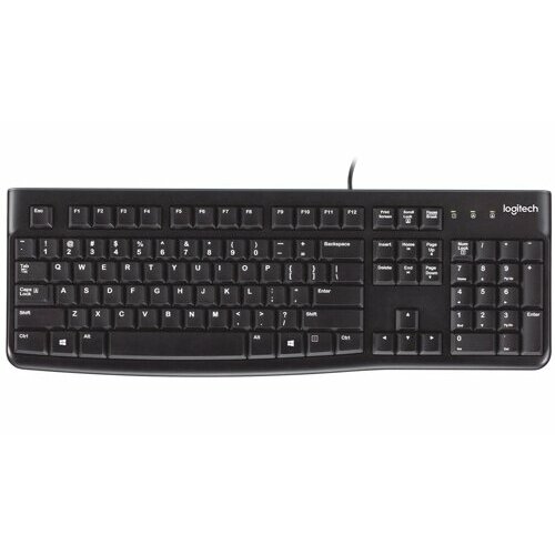 Клавиатура Logitech K120, мембранная, проводная, USB, черный (920-002583) Английская раскладка! logitech mk240 920 008213