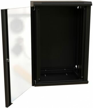 Шкаф серверный 19", 18U WRLine 908x600х600мм, стеклянная дверь, цвет черный (RAL 9004) (разобранный) - фото №3