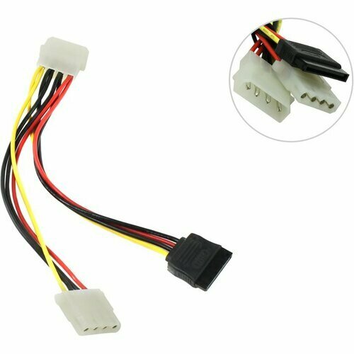 Переходник Molex - SATA Gembird 1big to 1SATA+1big переходник питания для видеокарт c578 1sata m 1big