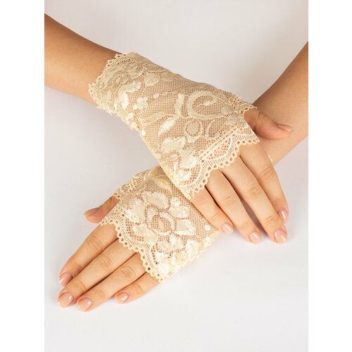 фото Перчатки kamukamu, размер 7, бежевый