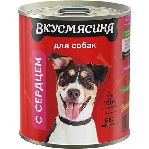 Влажный корм для собак Вкусмясина Сердце 340г х2шт