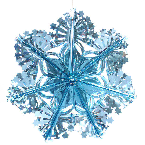 Украшение фольгированное «Сказочная снежинка» d-30 см, Голубой