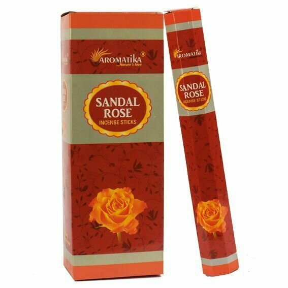 Благовония палочки ароматические "сандал - роза" (Aromatika, Sandal Rose, 20 палочек)
