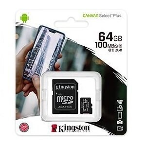 Карта памяти Kingston micro SDXC 64GB Class10 UHS-I Canvas Select Plus (SDCS2/64GBSP)