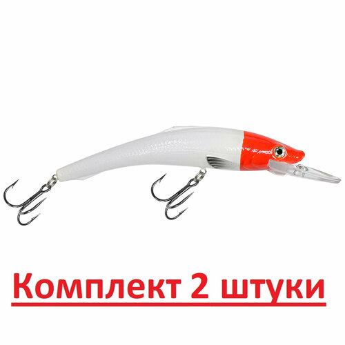 фото Воблер aqua фин 160mm, цвет 016 (red head), 2 штуки
