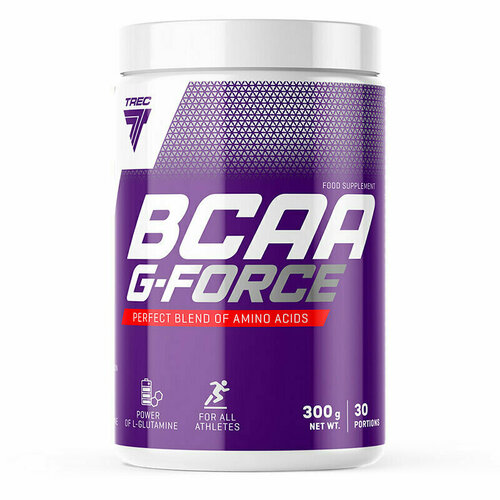 BCAA спорт питание + L глютамин, 300 гр, Trec Nutrition BCAA 8:2:1 G-Force, вкус: апельсин