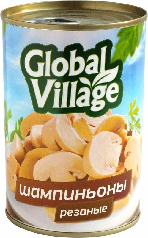 Шампиньоны Global Village резаные, 400г