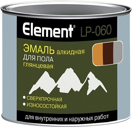 Эмаль для Пола Element LP-060 1.8л Серая Глянцевая Alpa Алкидная Сверхпрочная Износостойкая.