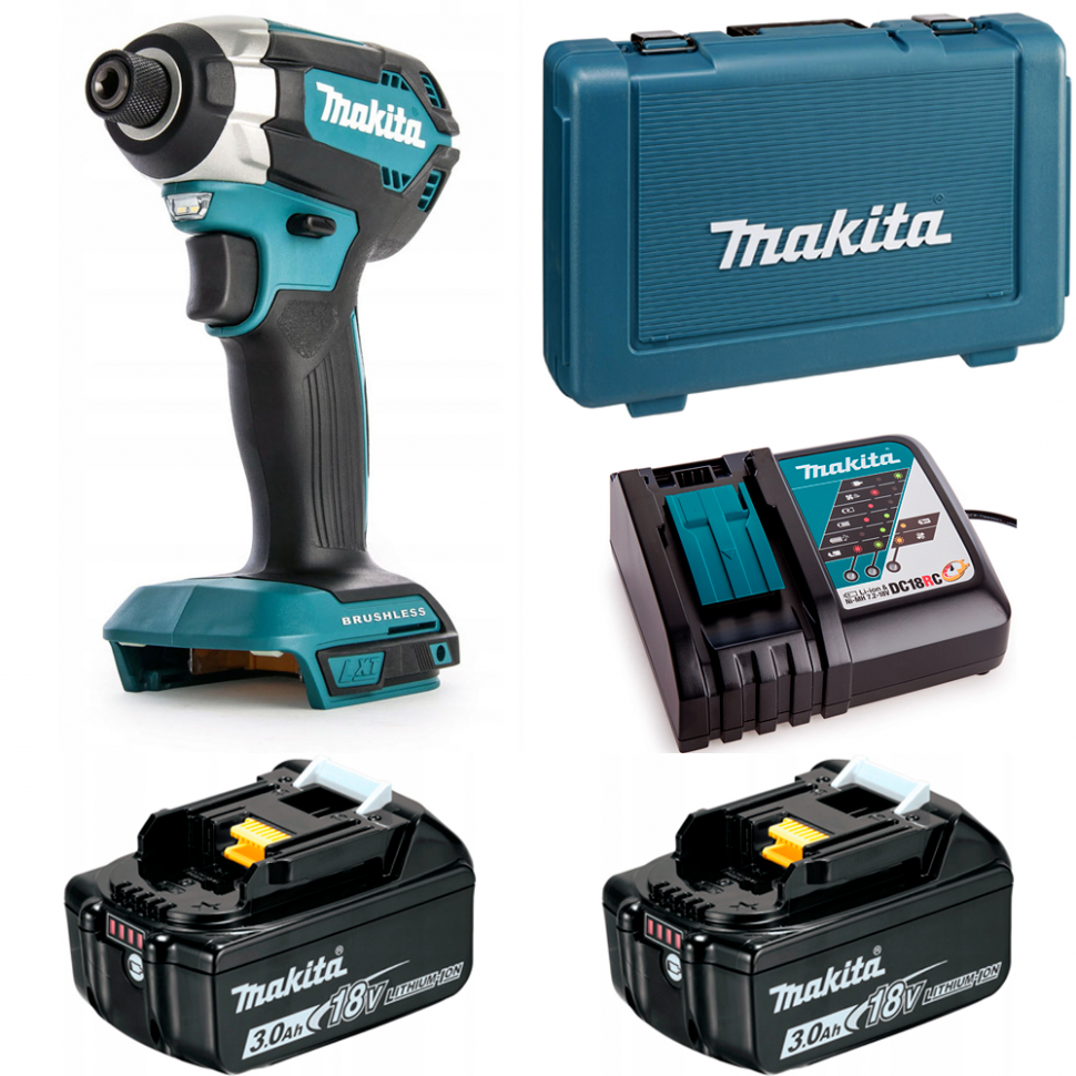 Аккумуляторный ударный шуруповёрт Makita DTD153RFE, 170Нм (18В LXT Li-Ion 2x3Ач)