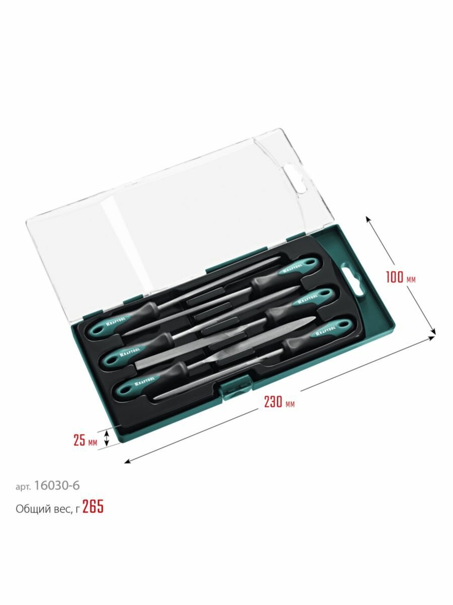 Набор надфилей 6 шт 160 мм, в коробке 16030-6