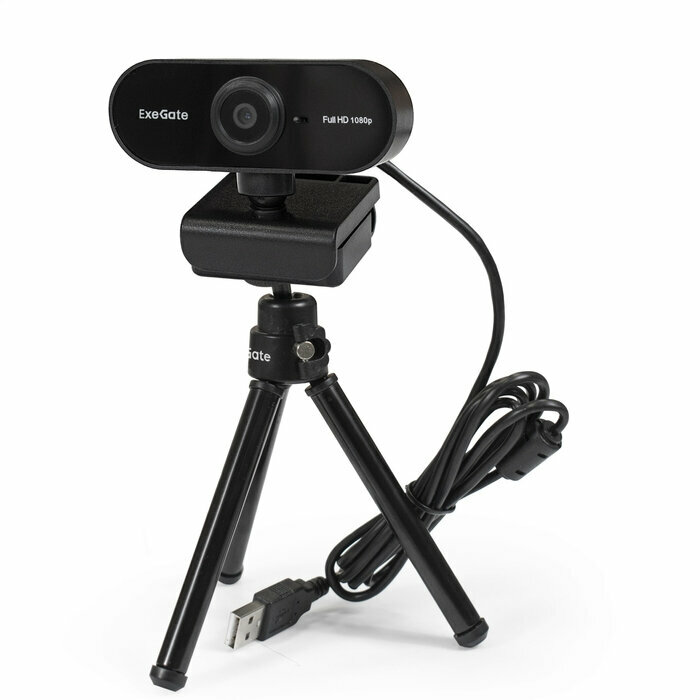 Вебкамера ExeGate Stream C925 FullHD T-Tripod 2MP 1920x1080 встроенный микрофон USB 20 черный (EX287379RUS)