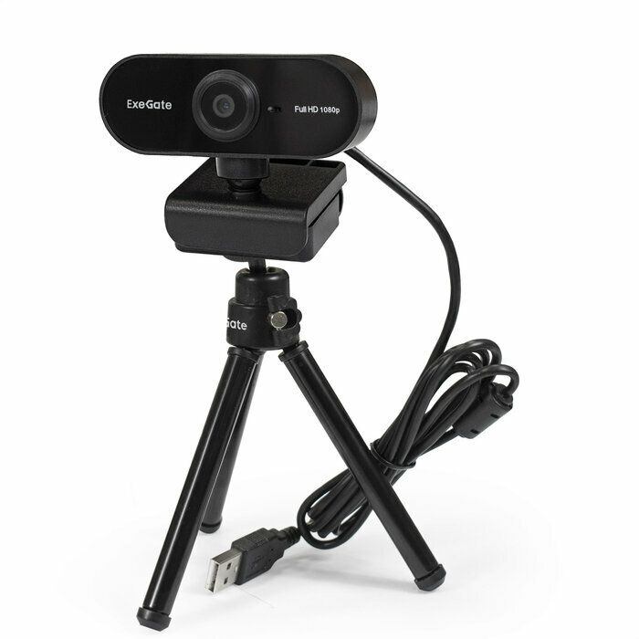 Вебкамера ExeGate Stream C925 FullHD T-Tripod 2MP, 1920x1080, встроенный микрофон, USB 2.0, черный (EX287379RUS) — фото 3