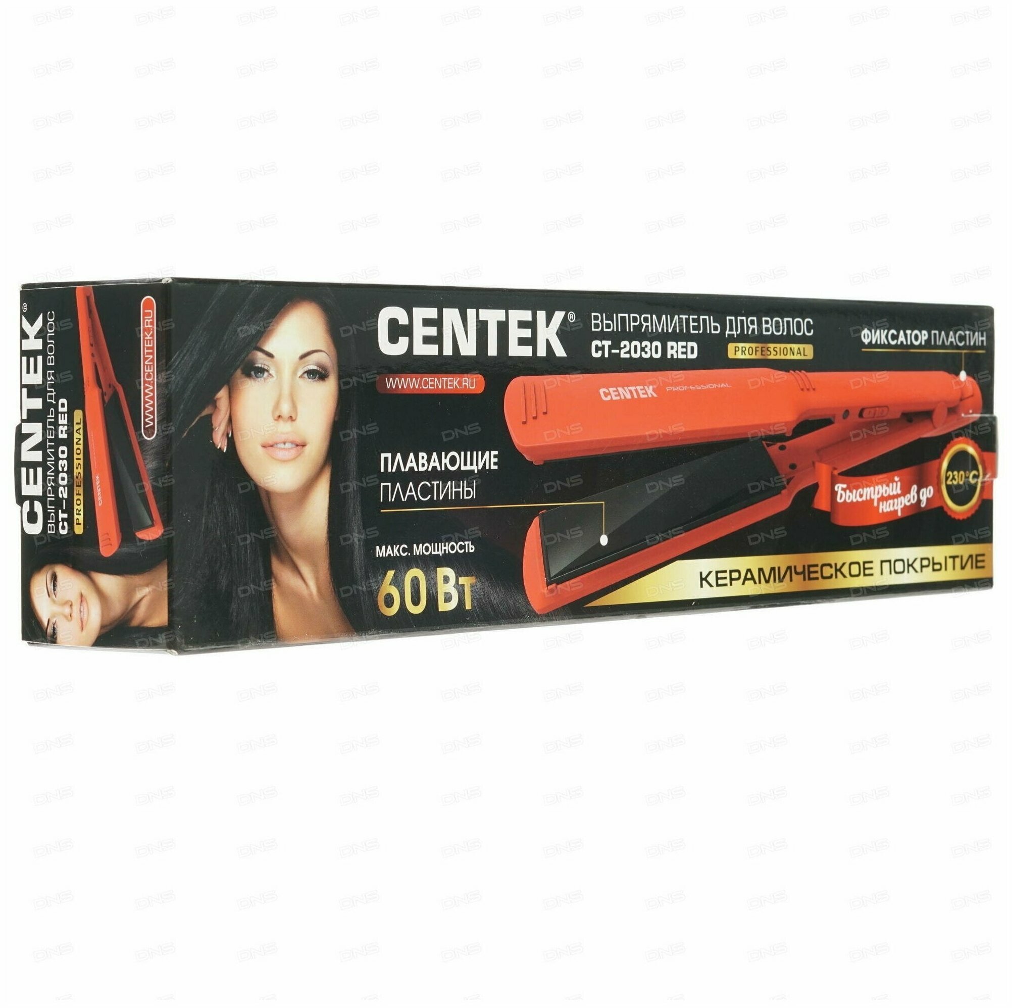 Выпрямитель для волос Centek CT-2030 60Вт красный 12*4.4см - фото №17