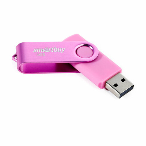 Флеш-накопитель 4Gb SmartBuy Twist, пластик, металл, розовый