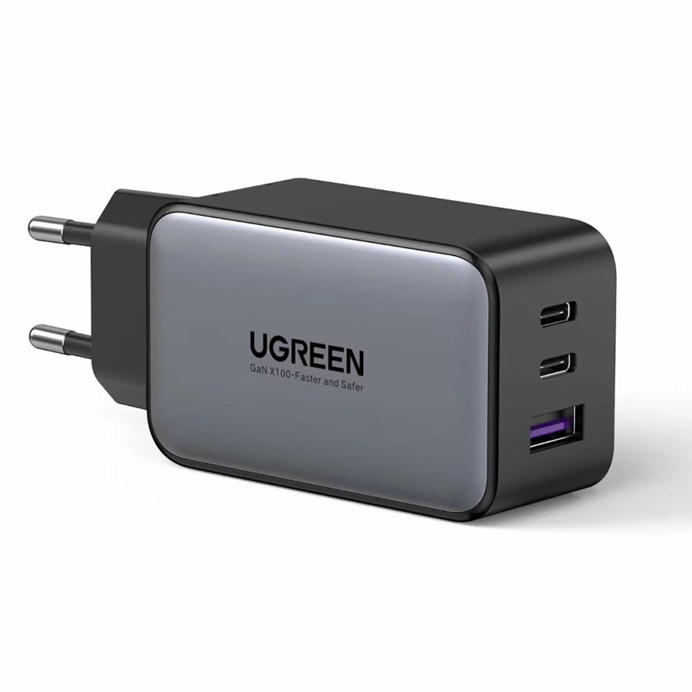 Сетевое зарядное устройство UGREEN CD244 Nexode USB-A+2*USB-C 65W GaN Tech Fast Charger EU