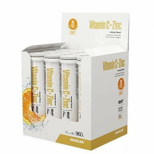 Maxler Vitamin C + Zinc 12 ТУБ по 20 шип. табл (Maxler) Апельсин
