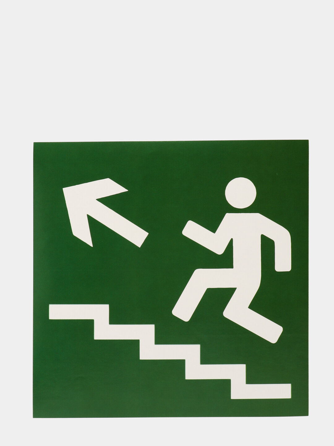 Наклейка "Направление к эвакуационному выходу по лестнице вверх", 18 х 18 см