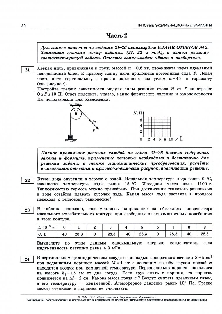 ЕГЭ-2024. Физика: типовые экзаменационные варианты: 30 вариантов - фото №9