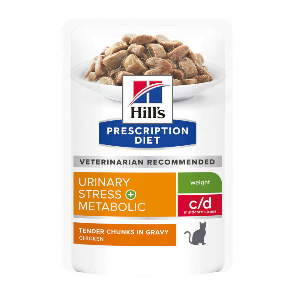 Пауч Hill's Prescription Diet c/d Metabolic Urinary Stress + Weight Care Chicken , 85гр