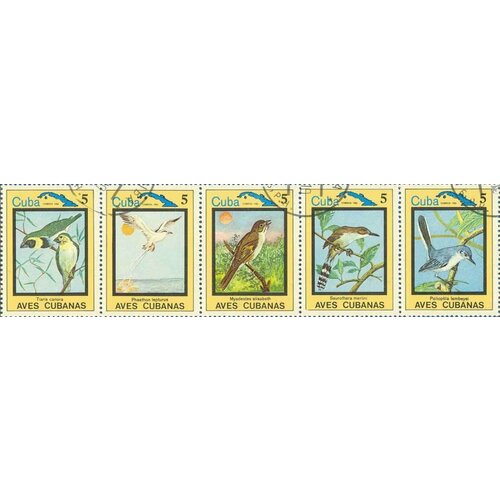 (1983-094a) Сцепка (5 м) Куба Птицы Птицы III Θ 1983 080 марка куба кубинский тиарис птицы iii θ