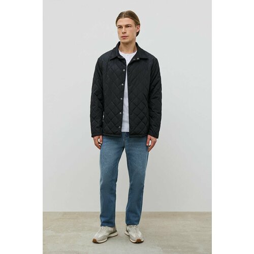 фото  куртка-рубашка baon, демисезон/лето, силуэт прямой, карманы, водонепроницаемая, утепленная, стеганая, размер 50, черный