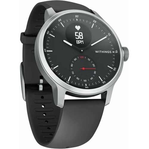 Гибридные умные часы Withings ScanWatch Horizon 42 мм, ЭКГ, пульсометром и оксиметром, черный