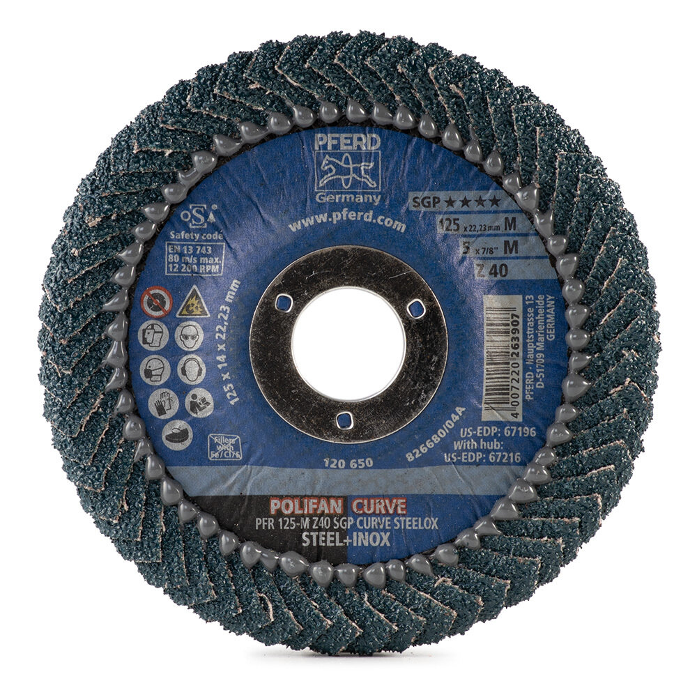 фото Круг лепестковый PFERD PFR 125x22 M Z40 SGP CURVE STEELOX 790151