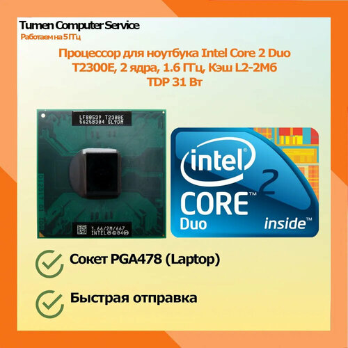 Процессор для ноутбука Intel Core 2 Duo T2300E (SL9DM)