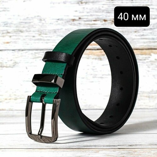 фото Ремень , размер 60, зеленый, черный нет бренда
