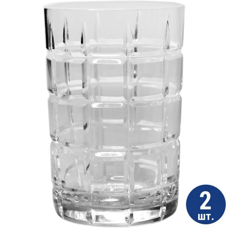 фото Бахметьевский завод Хрустальный стакан для подстаканника "Клетки" (220 мл, Бахметьевский завод), 2 шт.