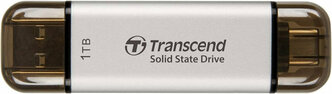 Внешний накопитель SSD Transcend TS1TESD310S 1TB USB-C/A 3.2 Gen 2 Серебряный (TS1TESD310S)