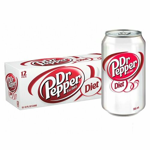 Газированный напиток Dr Pepper Diet (без сахара) (США), 355 мл (12 шт)