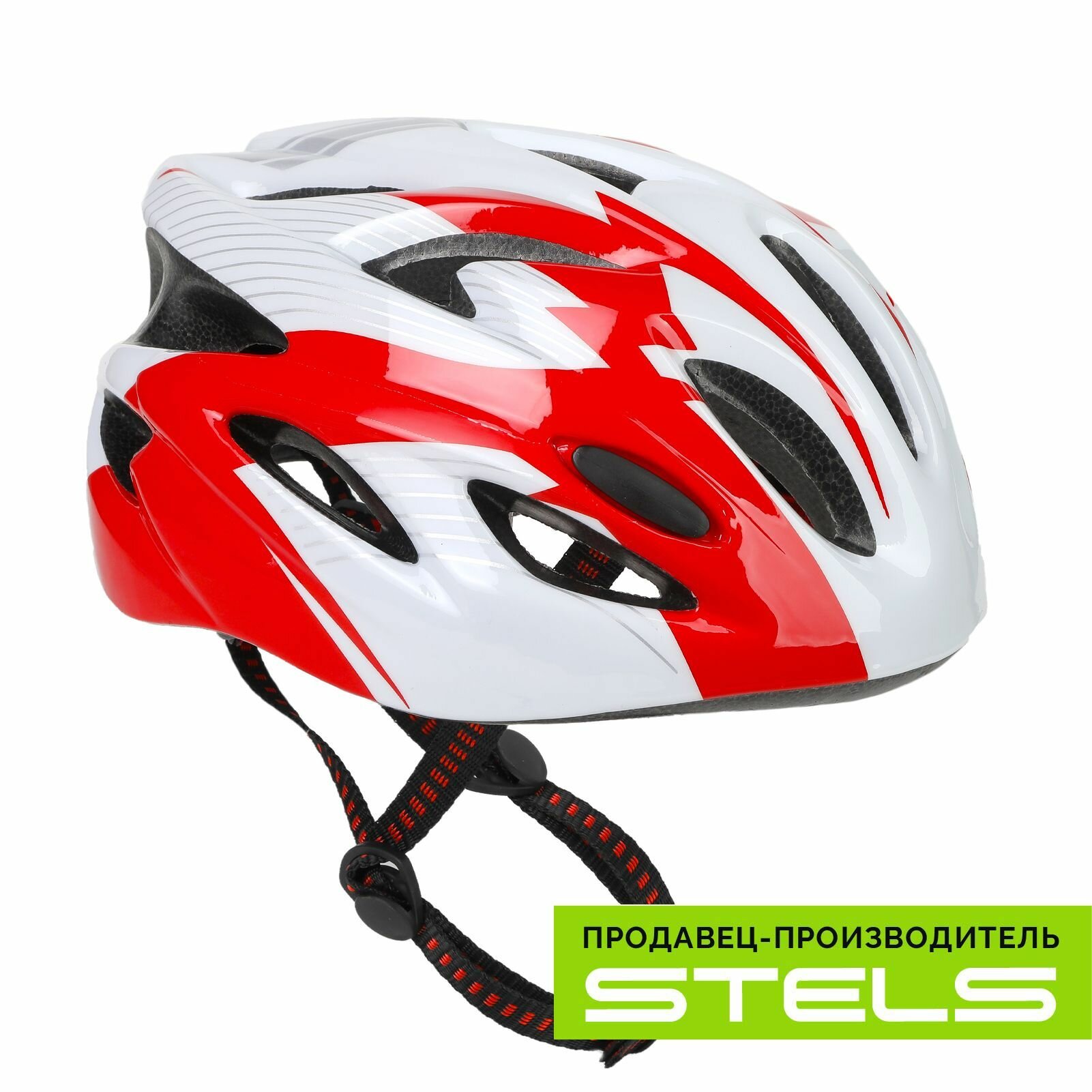 Шлем защитный для катания на велосипеде FSD-HL057 (out-mold) красно-белый, размер M